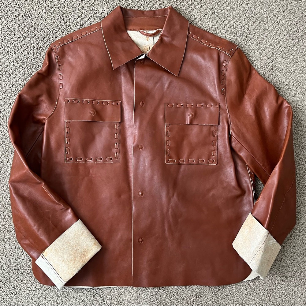 Vintage Dolce & Gabbana leather shirt jacket